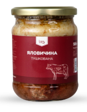 Яловичина тушкована LAN у скляній банці, 500г